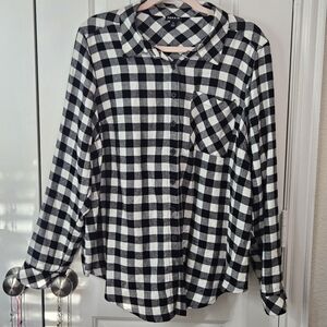 Torrid Buffalo Plaid Button-Up Shirt Light Flannel